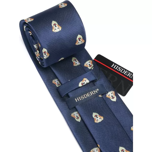 HISDERN Ties for Men Classic Fun Mens Ties Handkerchief Business Animal Tie Necktie Pocket Square Set