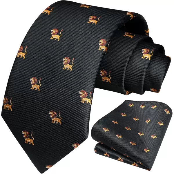HISDERN Ties for Men Classic Fun Mens Ties Handkerchief Business Animal Tie Necktie Pocket Square Set