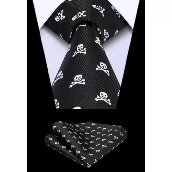 HISDERN Ties for Men Classic Fun Mens Ties Handkerchief Business Animal Tie Necktie Pocket Square Set