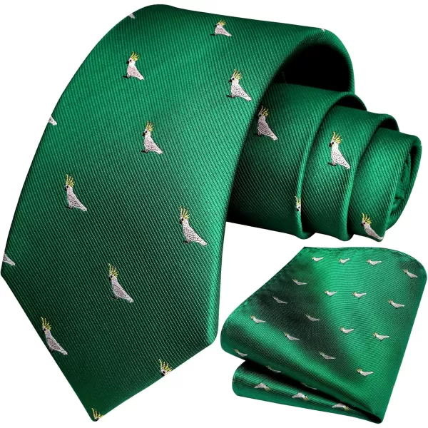 HISDERN Ties for Men Classic Fun Mens Ties Handkerchief Business Animal Tie Necktie Pocket Square Set