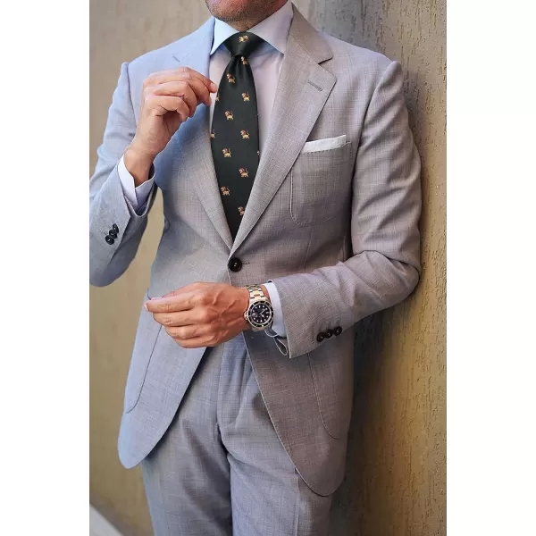 HISDERN Ties for Men Classic Fun Mens Ties Handkerchief Business Animal Tie Necktie Pocket Square Set