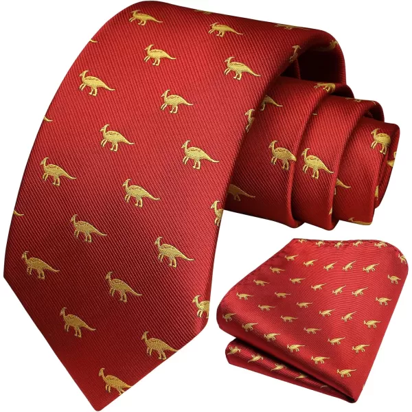 HISDERN Ties for Men Classic Fun Mens Ties Handkerchief Business Animal Tie Necktie Pocket Square Set