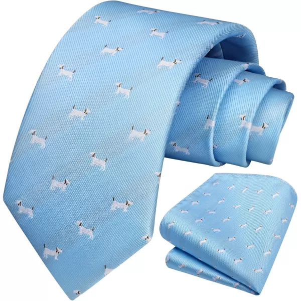 HISDERN Ties for Men Classic Fun Mens Ties Handkerchief Business Animal Tie Necktie Pocket Square Set