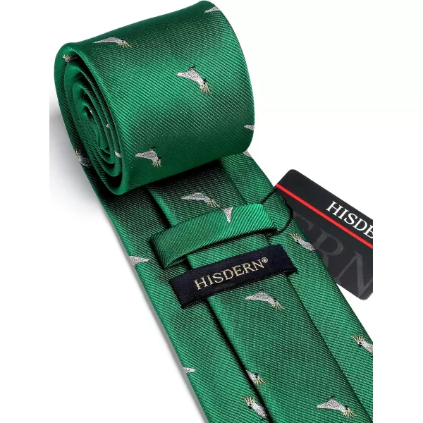 HISDERN Ties for Men Classic Fun Mens Ties Handkerchief Business Animal Tie Necktie Pocket Square Set