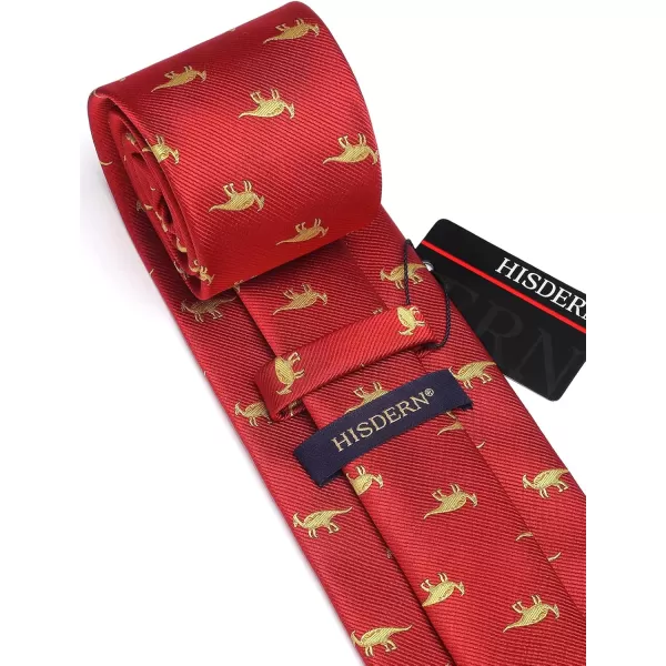 HISDERN Ties for Men Classic Fun Mens Ties Handkerchief Business Animal Tie Necktie Pocket Square Set