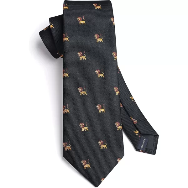HISDERN Ties for Men Classic Fun Mens Ties Handkerchief Business Animal Tie Necktie Pocket Square Set
