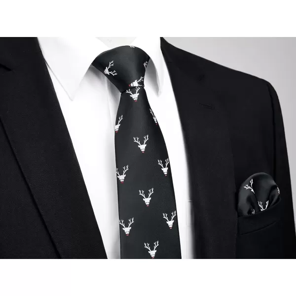 HISDERN Ties for Men Classic Fun Mens Ties Handkerchief Business Animal Tie Necktie Pocket Square Set