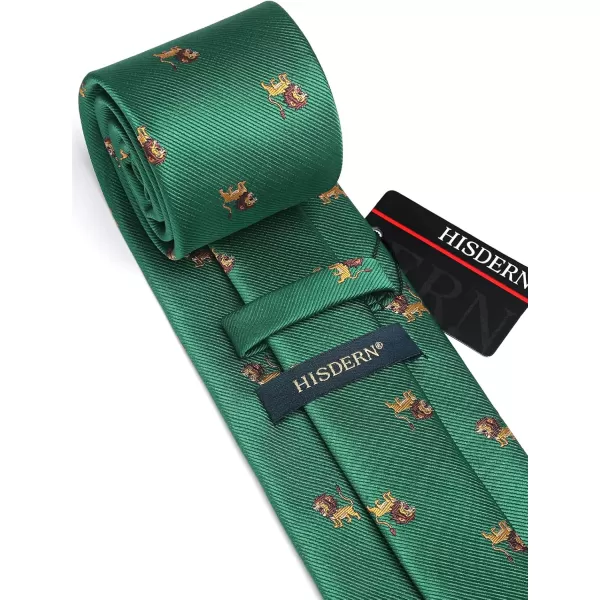 HISDERN Ties for Men Classic Fun Mens Ties Handkerchief Business Animal Tie Necktie Pocket Square Set