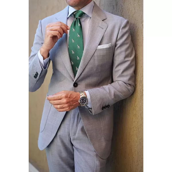 HISDERN Ties for Men Classic Fun Mens Ties Handkerchief Business Animal Tie Necktie Pocket Square Set