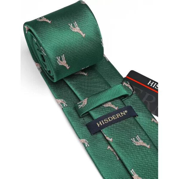 HISDERN Ties for Men Classic Fun Mens Ties Handkerchief Business Animal Tie Necktie Pocket Square Set