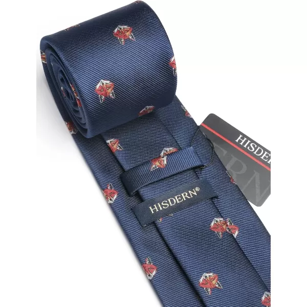 HISDERN Ties for Men Classic Fun Mens Ties Handkerchief Business Animal Tie Necktie Pocket Square Set