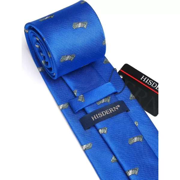 HISDERN Ties for Men Classic Fun Mens Ties Handkerchief Business Animal Tie Necktie Pocket Square Set