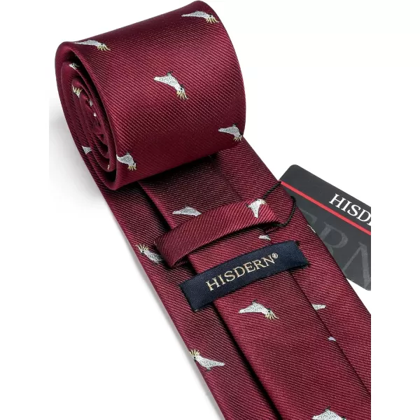 HISDERN Ties for Men Classic Fun Mens Ties Handkerchief Business Animal Tie Necktie Pocket Square Set