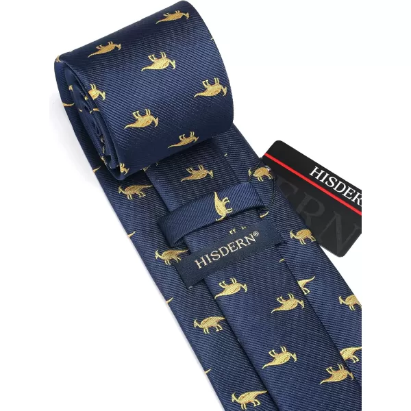 HISDERN Ties for Men Classic Fun Mens Ties Handkerchief Business Animal Tie Necktie Pocket Square Set