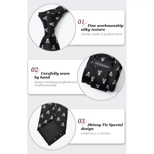 HISDERN Ties for Men Classic Fun Mens Ties Handkerchief Business Animal Tie Necktie Pocket Square Set