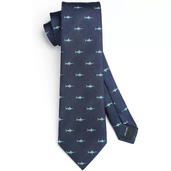 HISDERN Ties for Men Classic Fun Mens Ties Handkerchief Business Animal Tie Necktie Pocket Square Set