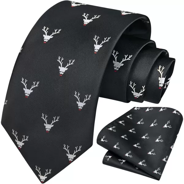 HISDERN Ties for Men Classic Fun Mens Ties Handkerchief Business Animal Tie Necktie Pocket Square Set