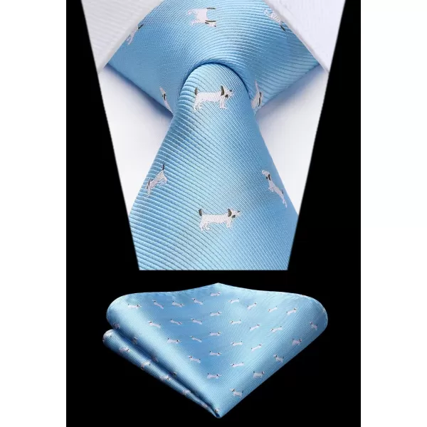 HISDERN Ties for Men Classic Fun Mens Ties Handkerchief Business Animal Tie Necktie Pocket Square Set