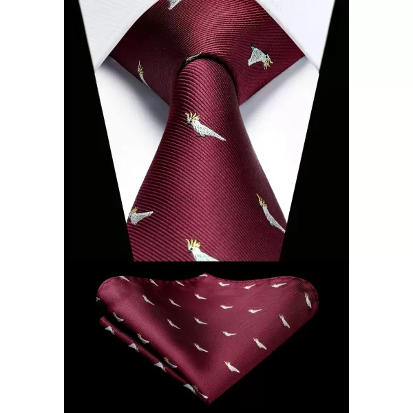 HISDERN Ties for Men Classic Fun Mens Ties Handkerchief Business Animal Tie Necktie Pocket Square Set