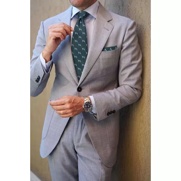 HISDERN Ties for Men Classic Fun Mens Ties Handkerchief Business Animal Tie Necktie Pocket Square Set