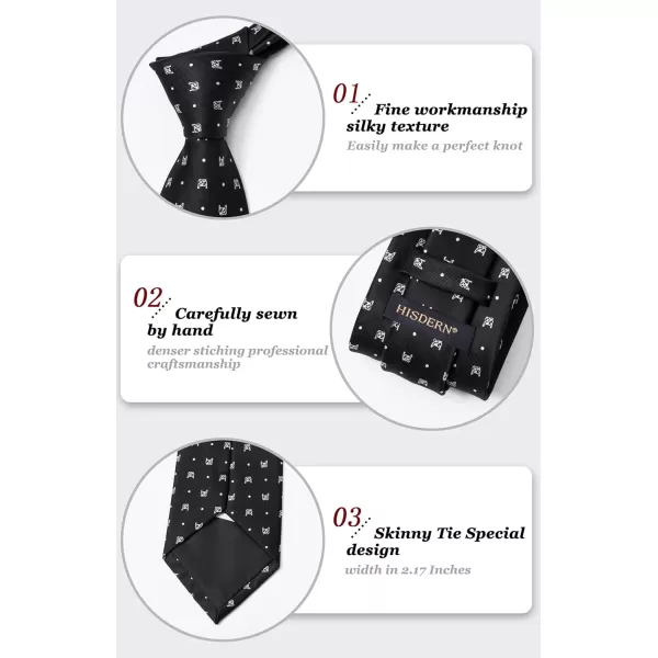 HISDERN Ties for Men Classic Fun Mens Ties Handkerchief Business Animal Tie Necktie Pocket Square Set