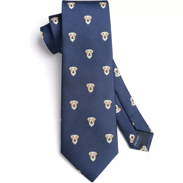 HISDERN Ties for Men Classic Fun Mens Ties Handkerchief Business Animal Tie Necktie Pocket Square Set
