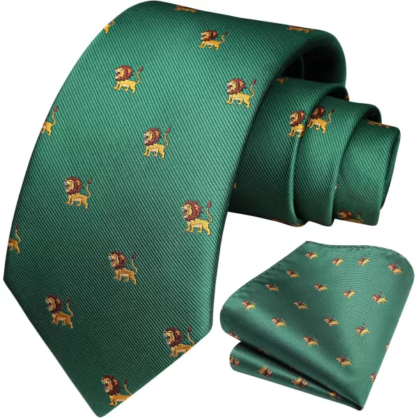 HISDERN Ties for Men Classic Fun Mens Ties Handkerchief Business Animal Tie Necktie Pocket Square Set