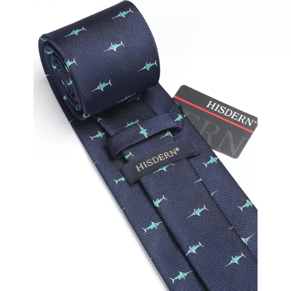 HISDERN Ties for Men Classic Fun Mens Ties Handkerchief Business Animal Tie Necktie Pocket Square Set