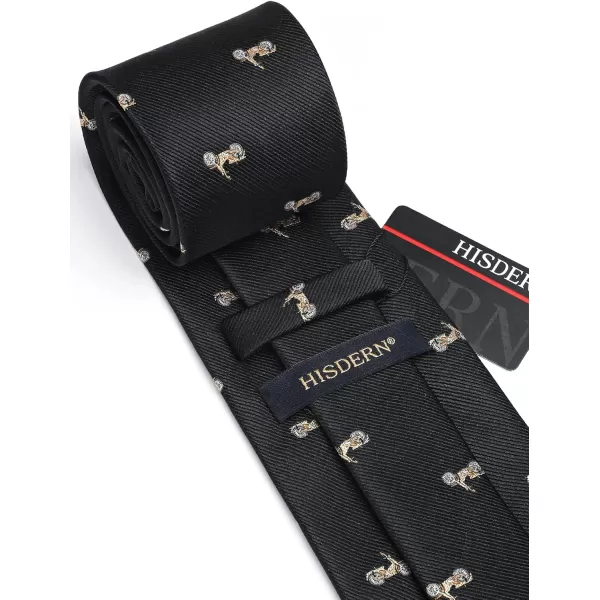 HISDERN Ties for Men Classic Fun Mens Ties Handkerchief Business Animal Tie Necktie Pocket Square Set