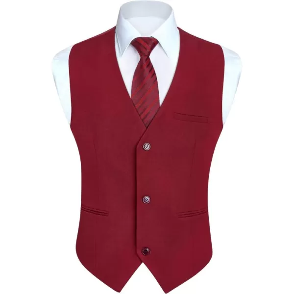 HISDERN Mens Suit Vest Business Casual Dress Waistcoat Vest Solid Color Formal Wedding Vests for Suits or Tuxedo