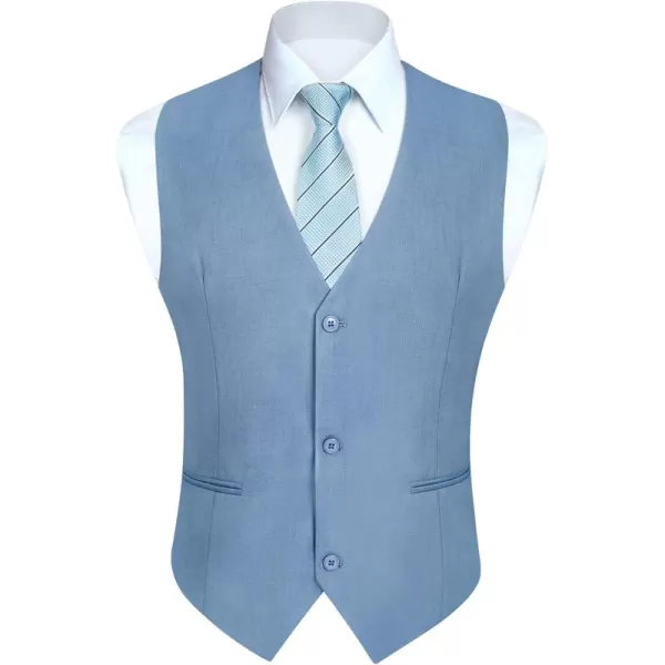 HISDERN Mens Suit Vest Business Casual Dress Waistcoat Vest Solid Color Formal Wedding Vests for Suits or Tuxedo