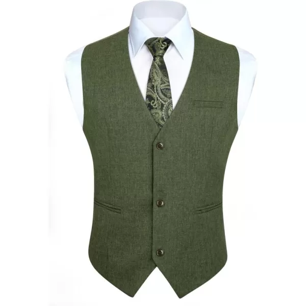 HISDERN Mens Suit Vest Business Casual Dress Waistcoat Vest Solid Color Formal Wedding Vests for Suits or Tuxedo