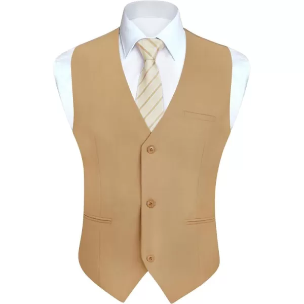 HISDERN Mens Suit Vest Business Casual Dress Waistcoat Vest Solid Color Formal Wedding Vests for Suits or Tuxedo