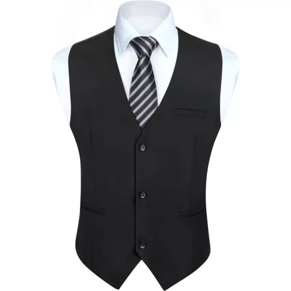 HISDERN Mens Suit Vest Business Casual Dress Waistcoat Vest Solid Color Formal Wedding Vests for Suits or Tuxedo