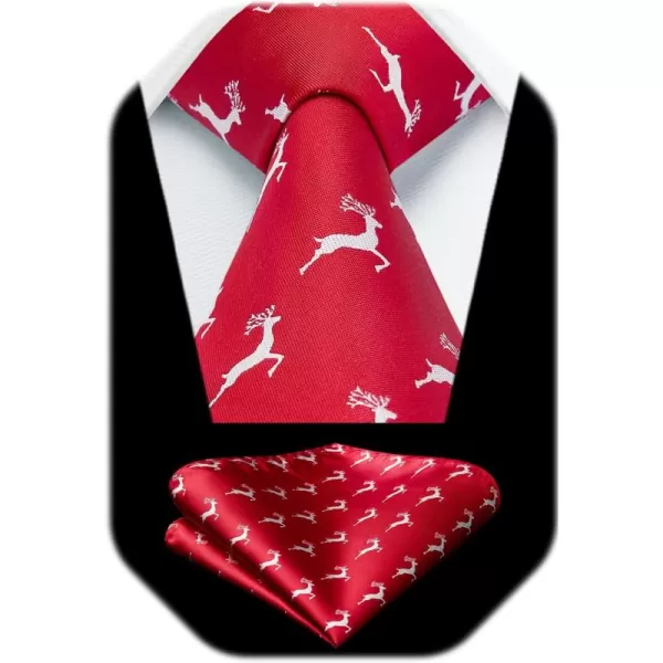 HISDERN Ties for Men Classic Fun Mens Ties Handkerchief Business Animal Tie Necktie Pocket Square Set