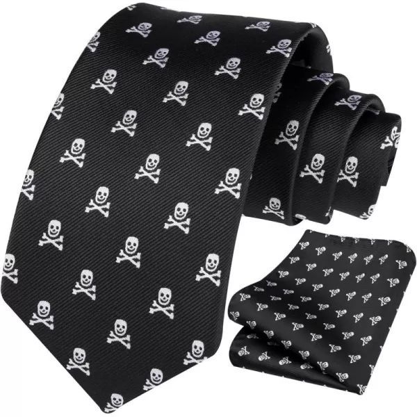 HISDERN Ties for Men Classic Fun Mens Ties Handkerchief Business Animal Tie Necktie Pocket Square Set