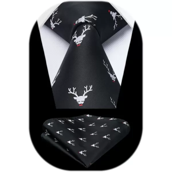 HISDERN Ties for Men Classic Fun Mens Ties Handkerchief Business Animal Tie Necktie Pocket Square Set