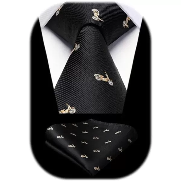 HISDERN Ties for Men Classic Fun Mens Ties Handkerchief Business Animal Tie Necktie Pocket Square Set