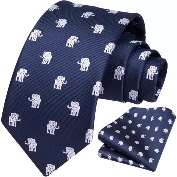HISDERN Ties for Men Classic Fun Mens Ties Handkerchief Business Animal Tie Necktie Pocket Square Set