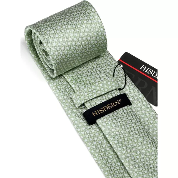HISDERN Ties for Men Solid Mens Ties Silk Tie with Pocket Square Cufflinks Set Necktie Formal Business Wedding Party