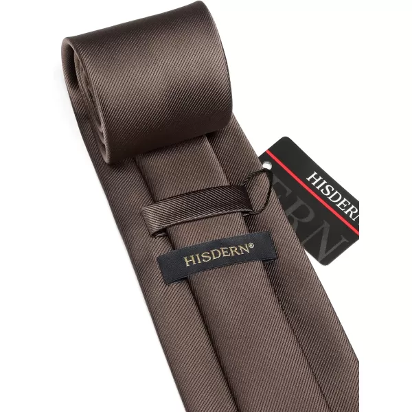 HISDERN Ties for Men Solid Mens Ties Silk Tie with Pocket Square Cufflinks Set Necktie Formal Business Wedding Party