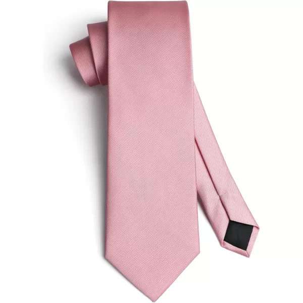 HISDERN Ties for Men Solid Mens Ties Silk Tie with Pocket Square Cufflinks Set Necktie Formal Business Wedding Party