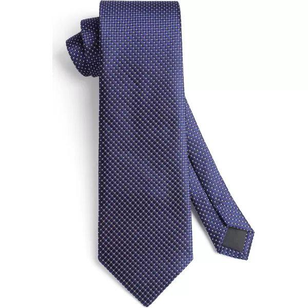 HISDERN Ties for Men Solid Mens Ties Silk Tie with Pocket Square Cufflinks Set Necktie Formal Business Wedding Party
