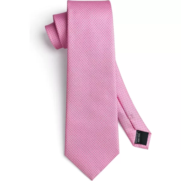HISDERN Ties for Men Solid Mens Ties Silk Tie with Pocket Square Cufflinks Set Necktie Formal Business Wedding Party