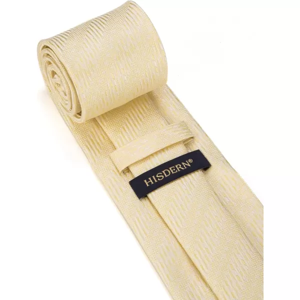 HISDERN Ties for Men Solid Mens Ties Silk Tie with Pocket Square Cufflinks Set Necktie Formal Business Wedding Party