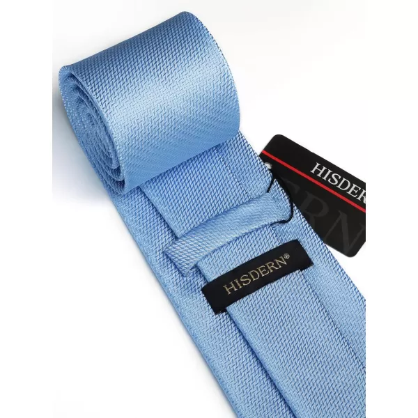HISDERN Ties for Men Solid Mens Ties Silk Tie with Pocket Square Cufflinks Set Necktie Formal Business Wedding Party