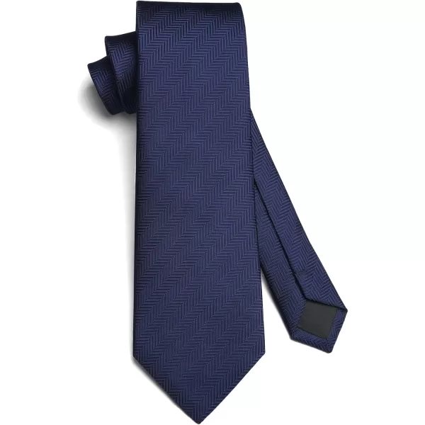 HISDERN Ties for Men Solid Mens Ties Silk Tie with Pocket Square Cufflinks Set Necktie Formal Business Wedding Party