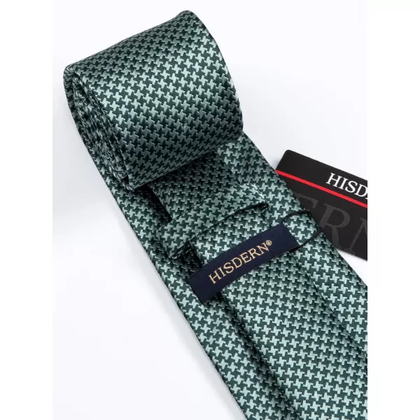 HISDERN Ties for Men Solid Mens Ties Silk Tie with Pocket Square Cufflinks Set Necktie Formal Business Wedding Party