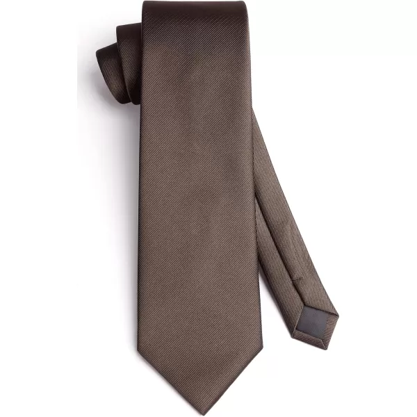 HISDERN Ties for Men Solid Mens Ties Silk Tie with Pocket Square Cufflinks Set Necktie Formal Business Wedding Party