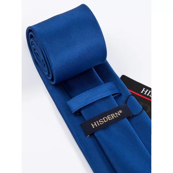 HISDERN Ties for Men Solid Mens Ties Silk Tie with Pocket Square Cufflinks Set Necktie Formal Business Wedding Party